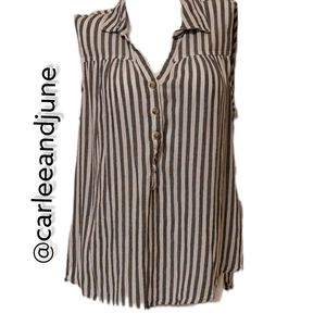 Time and Tru, sleeveless, LG, striped top. Pre-owned in great condition.